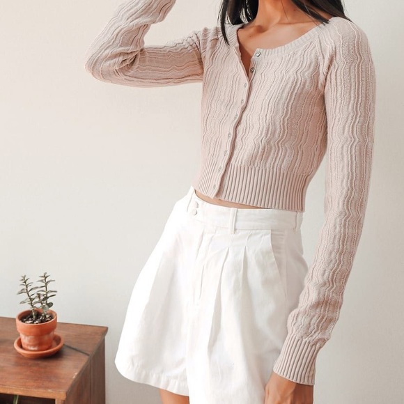 Free People Mimi Cardi Pink Small - Picture 3 of 6